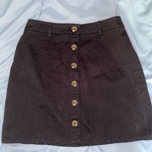 Black button-up mini skirt